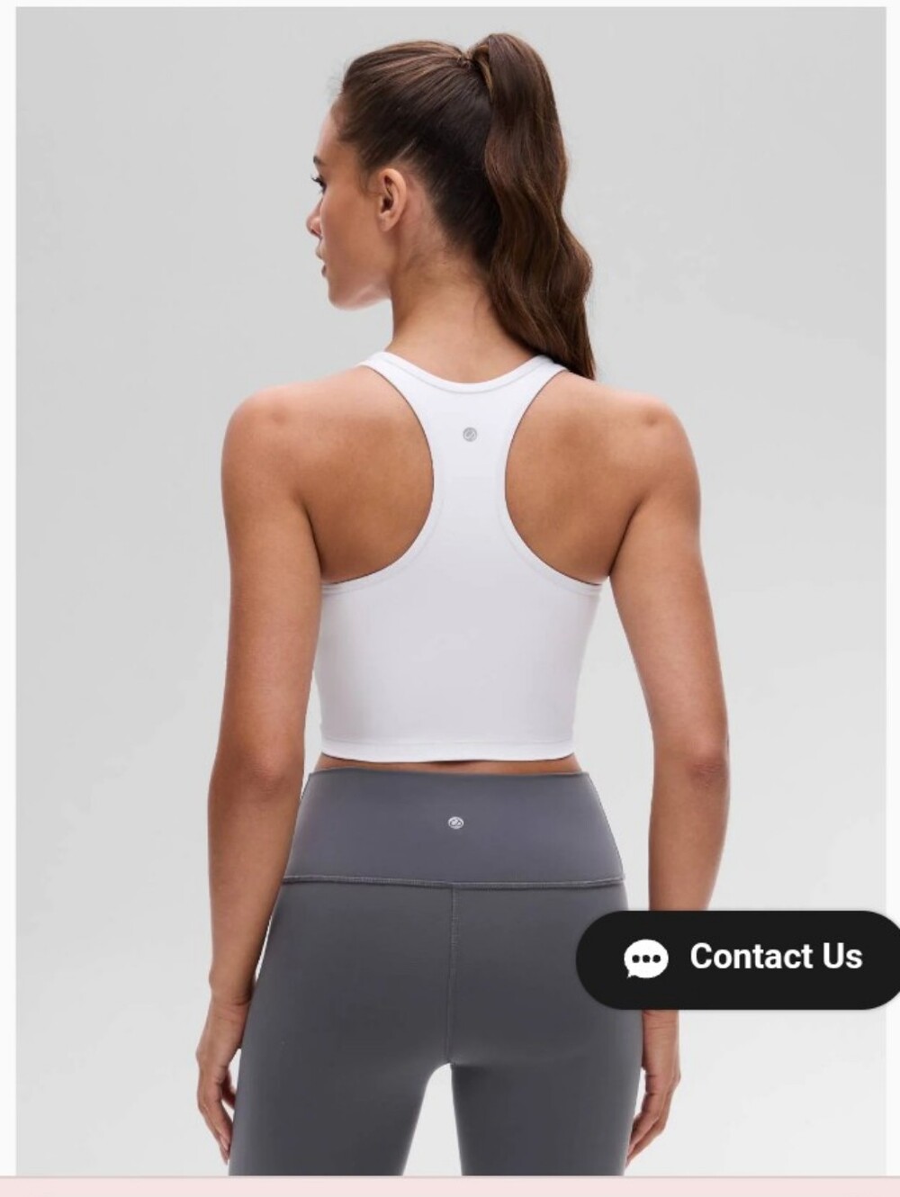 CRZ White Racerback Tank Top Wirh Built-In Bra NWOT